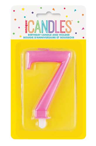 Metallic Pink Candle - No 7 - Click Image to Close